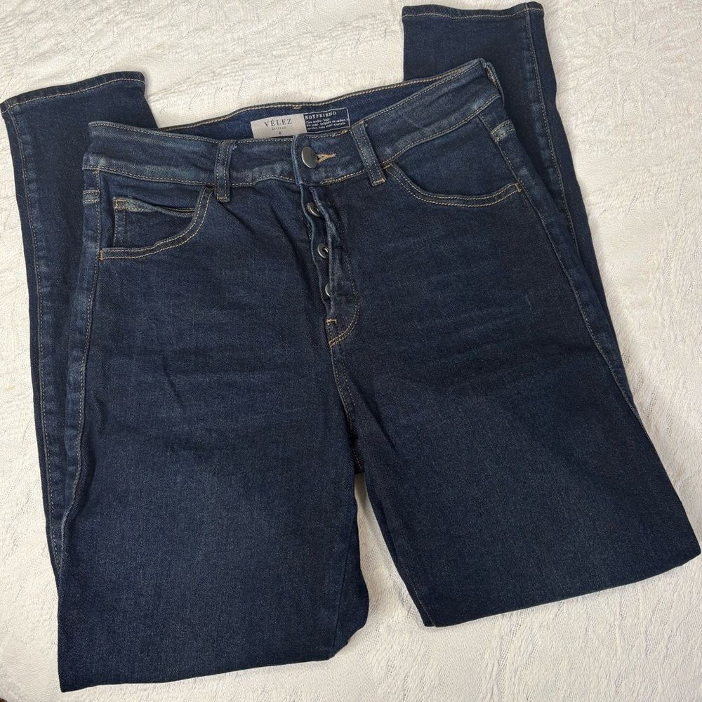 Velez Women's Dark Blue Boyfriend Jeans